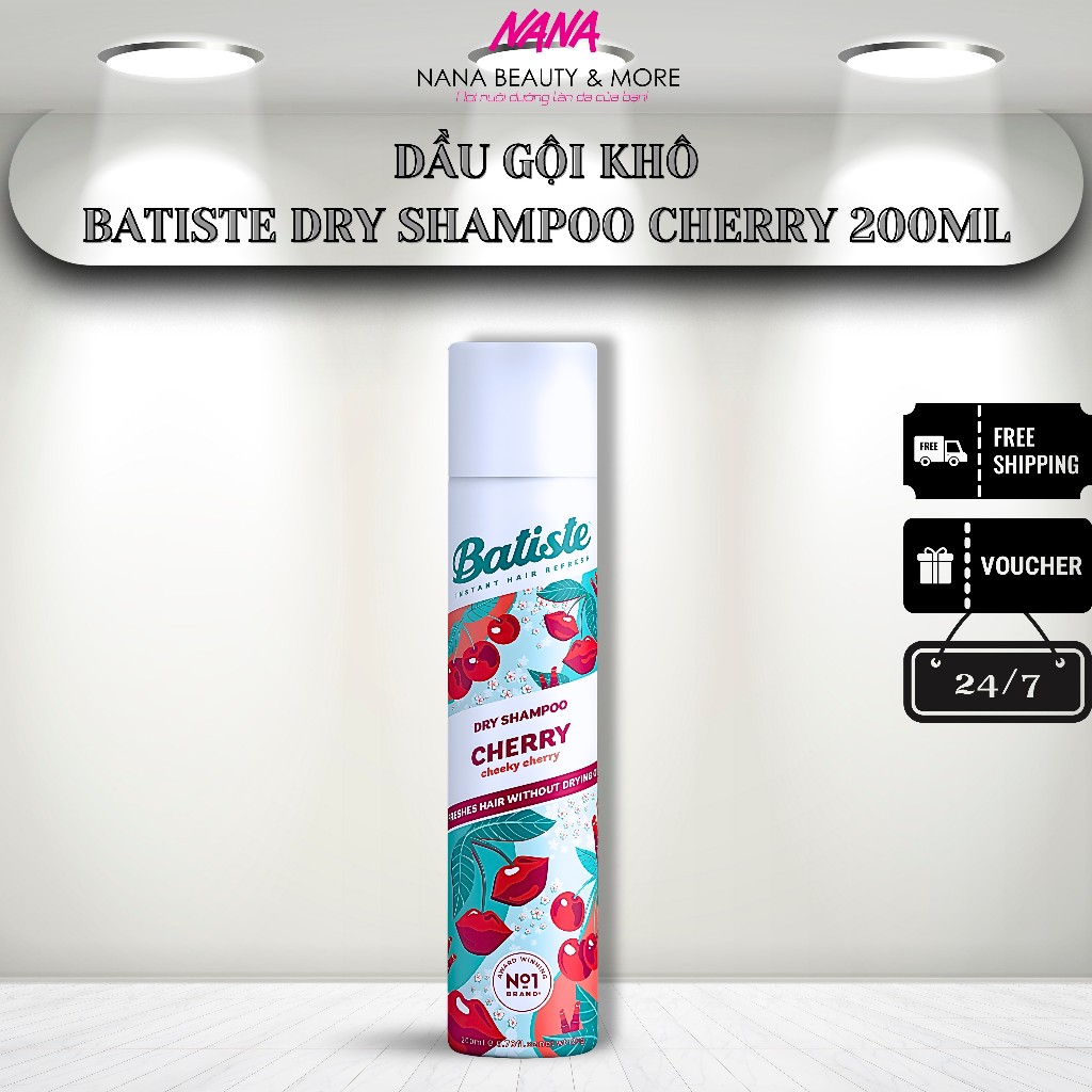 (Hàng CTY) Dầu Gội Khô Batiste Dry Shampoo Cherry 200ML - Nana Shop