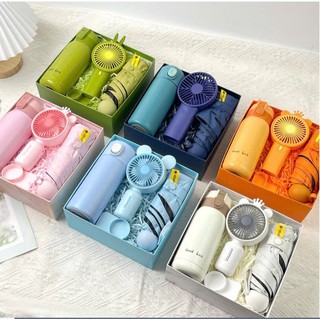 Set quà tặng sang trọng, Kèm Thiệp (Bình giữ nhiệt, khăn, ly nước, quạt cầm tay v.v.) Sét Quà sinh nhật, giáng sinh