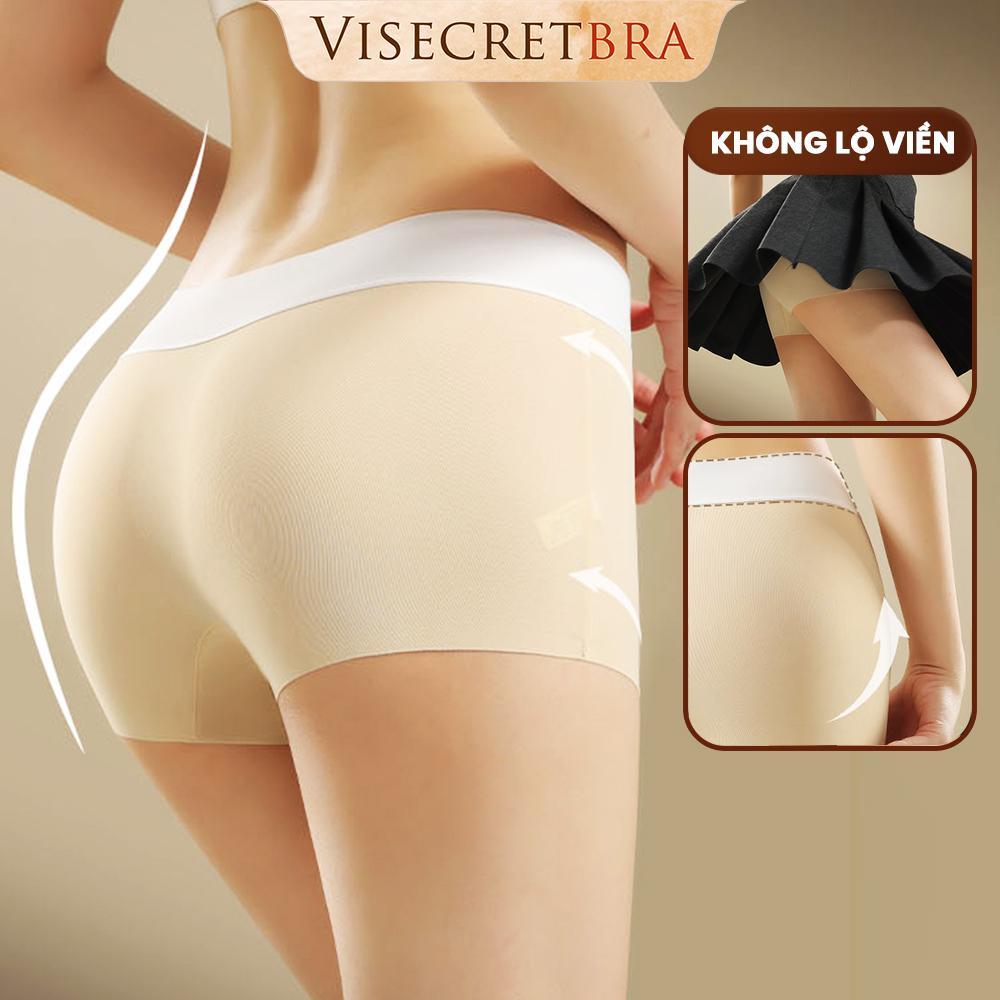 Quần Lót Quần Trong Quần Chip Nữ Dáng Boxer Su Tăm Cạp Lưng Vừa Thoáng Khí Đáy Quần May Liền Không L
