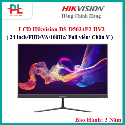 Màn hình HIKVISION DS-D5024F2-BV2 (24 inch / FHD / VA / 100Hz / Full viền / Chân V) - 3 Năm