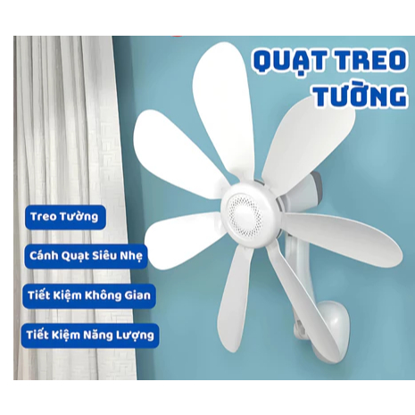 Quạt treo tường 8 cánh treo nhà vệ sinh quạt tránh nóng quạt điện 8W gắn tường nhà bếp