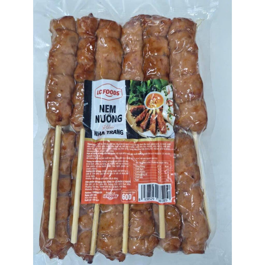 NEM NƯỚNG NHA TRANG LCFOOD - túi 600gr 12 cây (giao hcm)