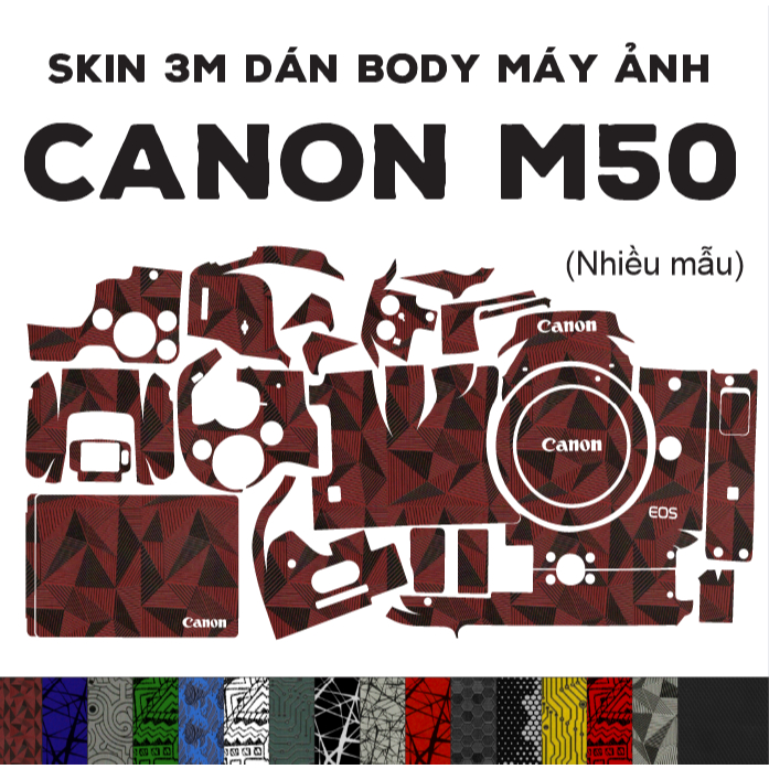 Skin 3M dán Canon M50 (Nhiều mẫu) | Miếng film dán chống bám bẩn cho body máy ảnh canon m50 mark 1 v