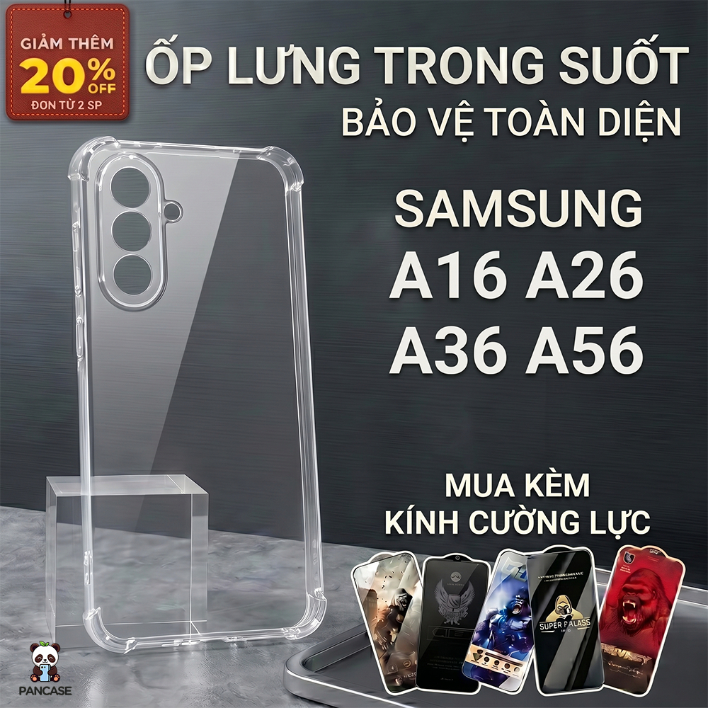 Ốp lưng Samsung A16, A26, A36, A56 5G PANCASE trơn trong suốt | Ốp điện thoại SS galaxy dẻo bảo vệ c