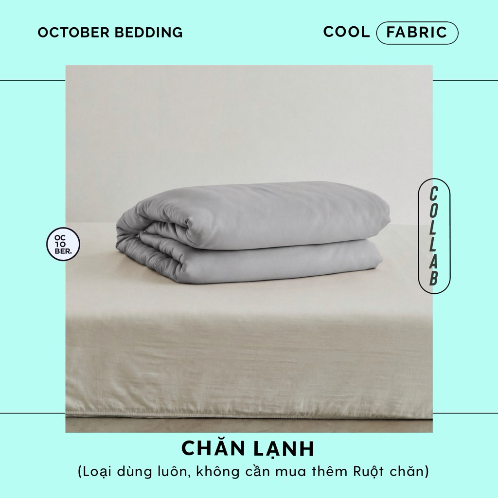 Chăn Lạnh Cool Blanket OCTOBER BEDDING Size 200x230 Mền Chần Lõi Bông Microfiber Mát Lạnh Nhiều Màu 
