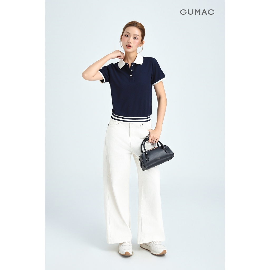 [NHẬP AFFME GIẢM 49K] Áo Polo Nữ GUMAC Áo Thun Có Cổ Chất Tổ Ong Thoáng Mát, Bo Phối Sọc Trẻ Trung Năng Động APG01024 | BigBuy360 - bigbuy360.vn