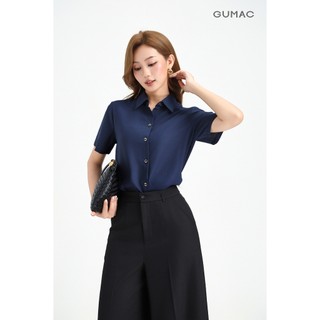 Áo Sơ Mi Nữ GUMAC Áo Kiểu Công Sở Tay Ngắn Trơn Basic Chất Lụa Mango Mềm Mịn Cao Cấp BAE00002