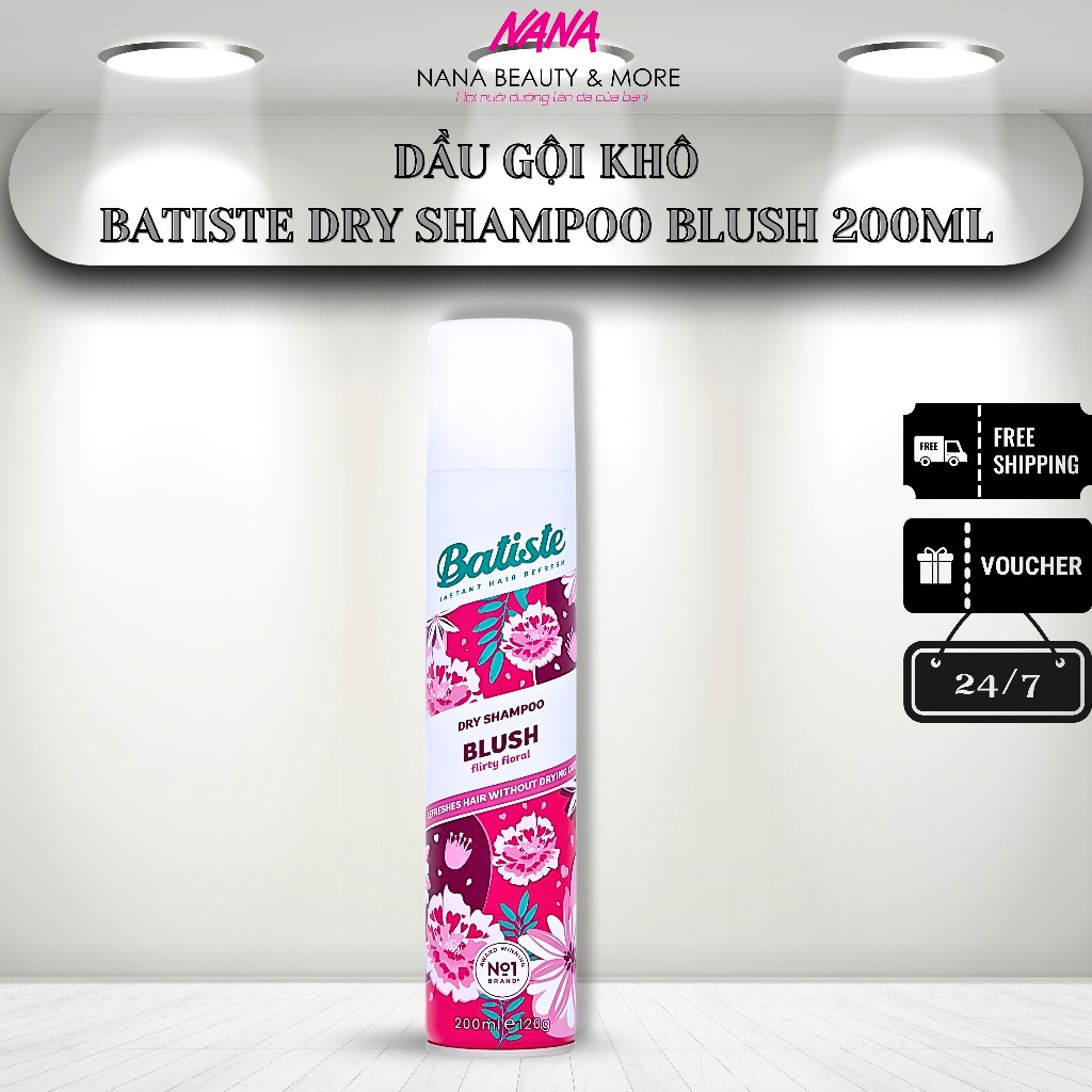 (Hàng CTY) Dầu Gội Khô Batiste Dry Shampoo Blush 200ML - Nana Shop