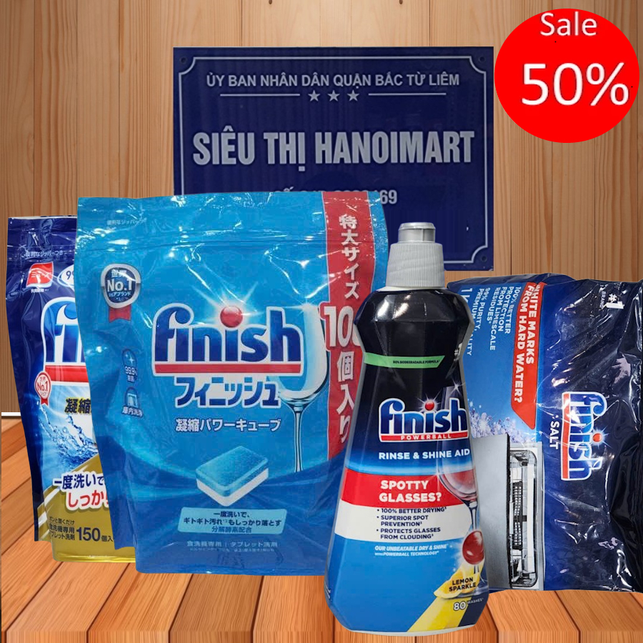 Viên rửa bát chén finish xuất xứ Nhật bản hàng nội địa viên nhỏ dùng cho máy rửa bát 6 đến 8 bộ 150