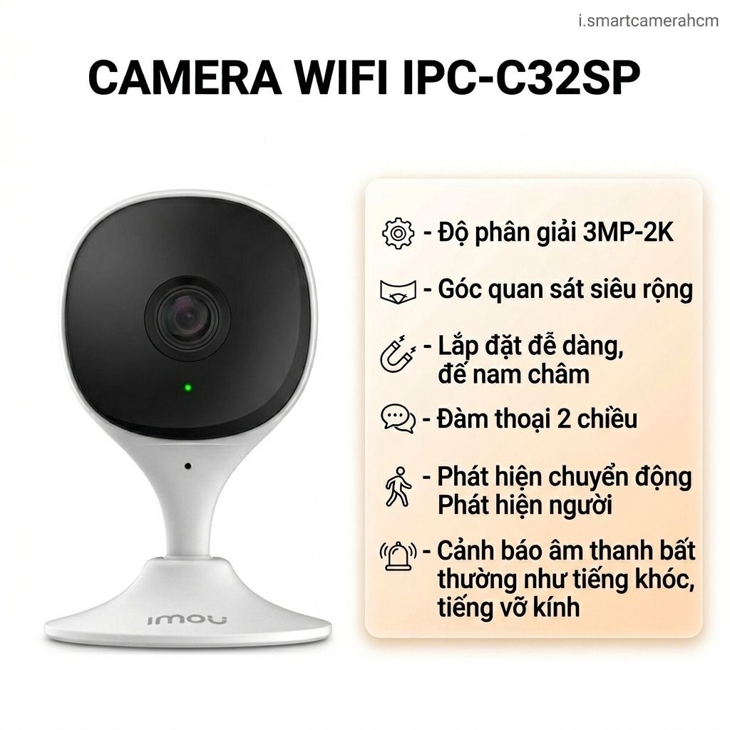 CAMERA Wifi IMOU Cue 2C (IPC-C32SP) 3MP-2K