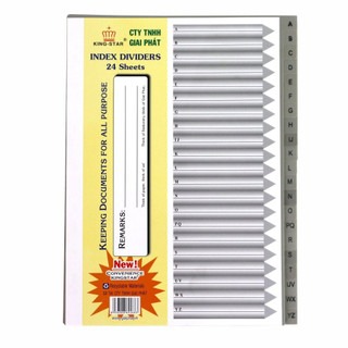 Phân Trang Nhựa A4 Kingstar 15 Số - 24 Chữ - 31 Số Chia File Hồ Sơ Tài Liệu