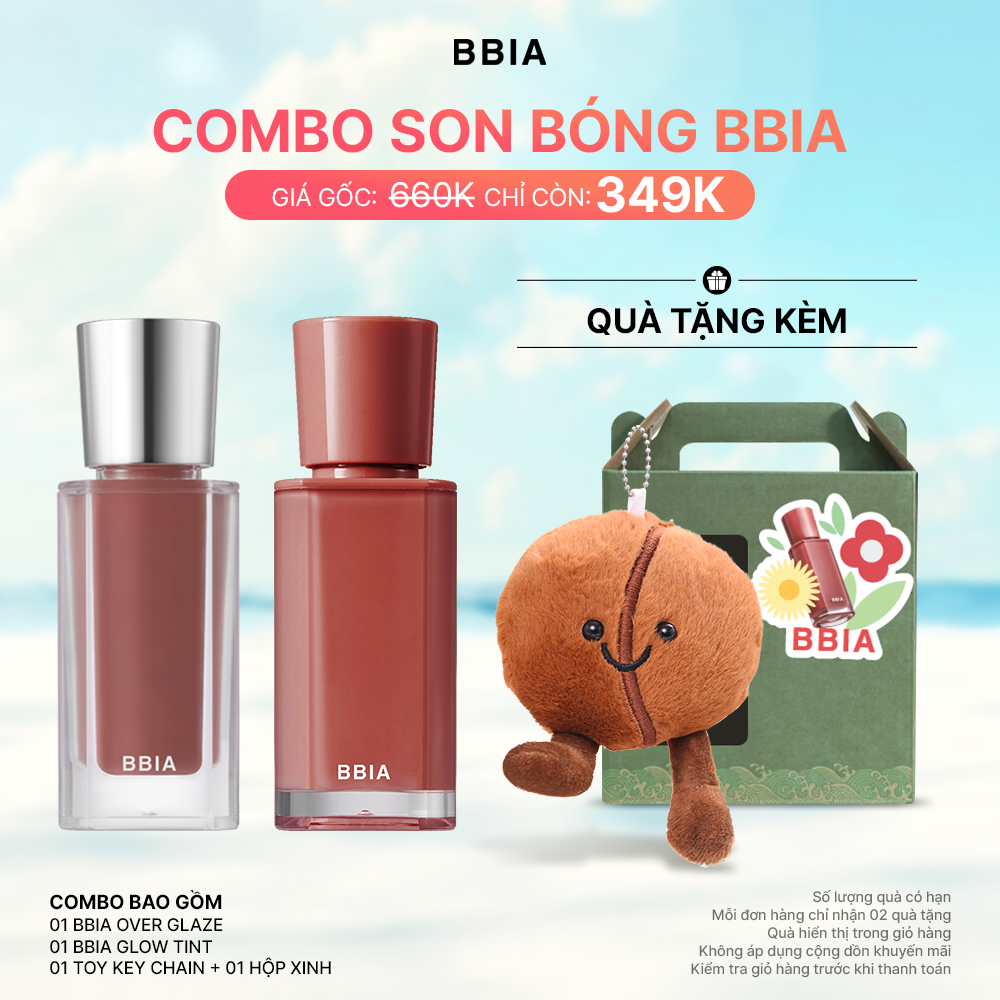 COMBO Son Bóng BBIA: 01 Son bóng mượt mà BBIA Over Glaze + 01 Son tint bóng BBIA Glow Tint