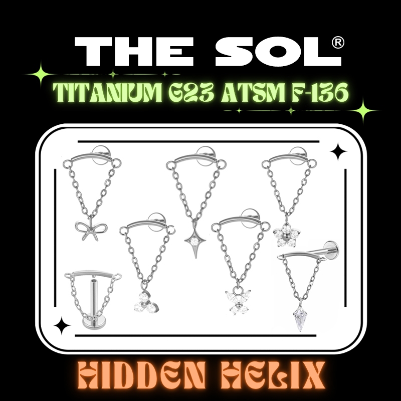 [1 CHIẾC] Khuyên Tai [XỎ] TITANIUM G23 ATSM F136 Hidden Helix thesolvn