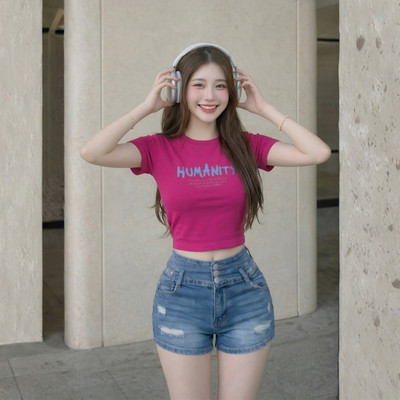 Áo croptop nữ LOZA Humanity dáng ôm body thun cotton 4 chiều CR7551