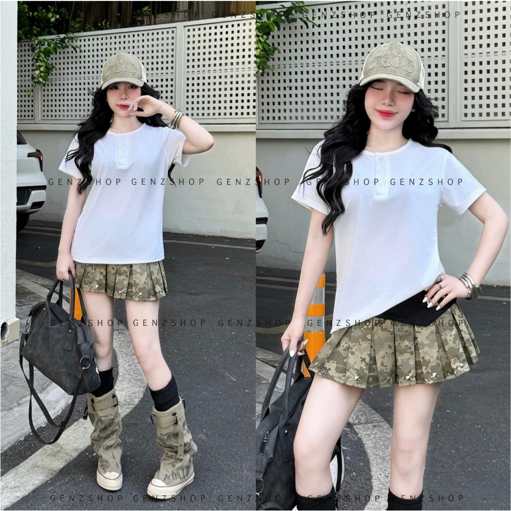 Áo Thun Baby Tee Có CÚC Thanh Lịch BST2026 DỄ PHỐI ĐỒ | BigBuy360 - bigbuy360.vn