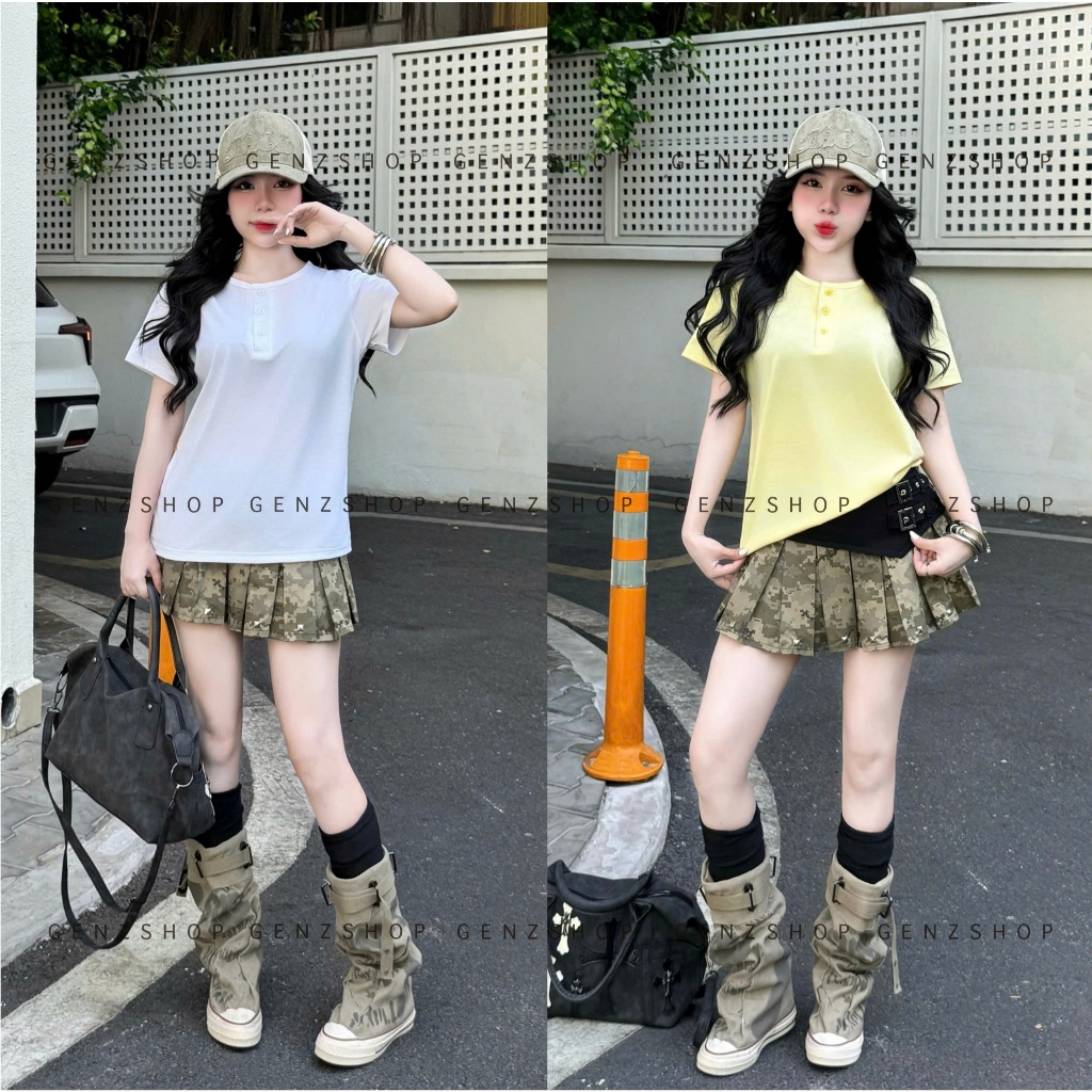 Áo Thun Baby Tee Có CÚC Thanh Lịch BST2026 DỄ PHỐI ĐỒ | BigBuy360 - bigbuy360.vn