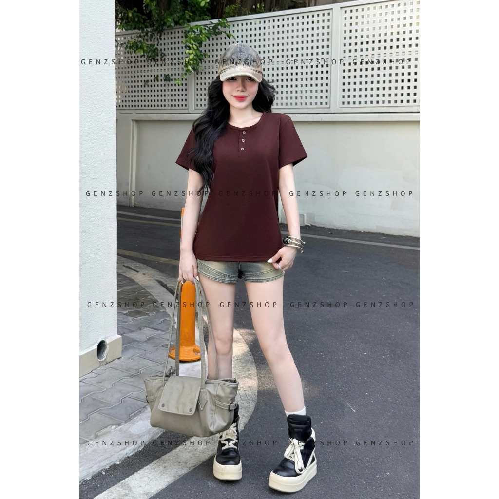 Áo Thun Baby Tee Có CÚC Thanh Lịch BST2026 DỄ PHỐI ĐỒ | BigBuy360 - bigbuy360.vn