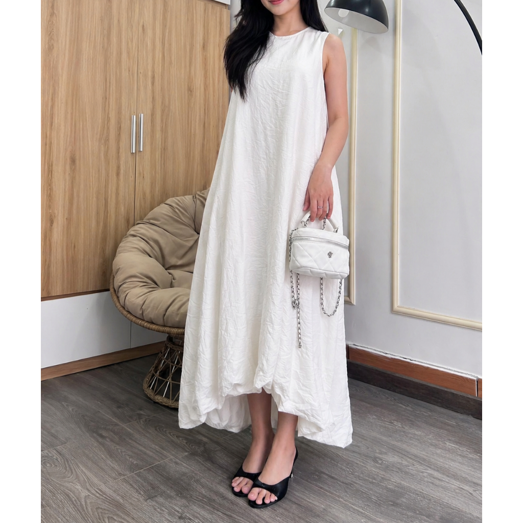 Vis Store - Đầm bí sát nách nữ dáng dài thanh lịch