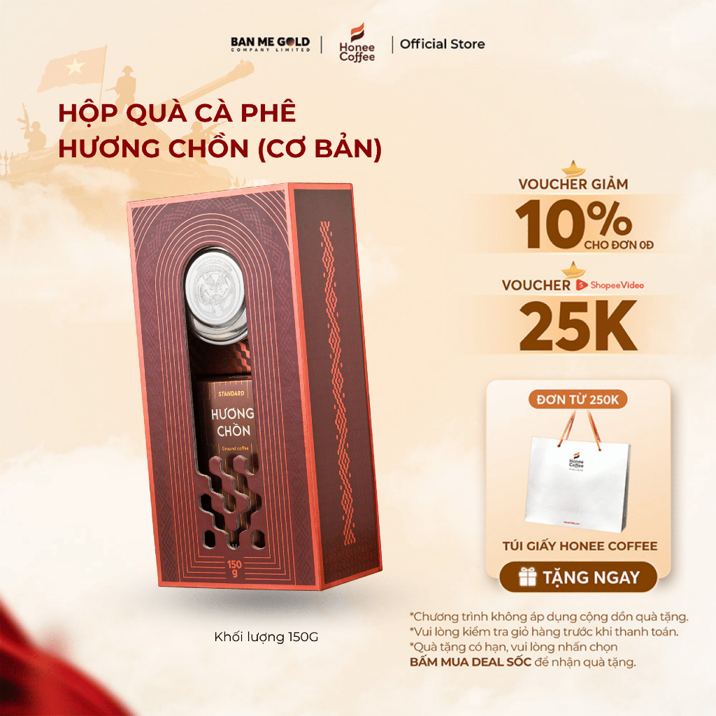 [TẶNG TÚI] Hộp quà cà phê hương chồn -  100% Cafe rang xay nguyên chất - quà tặng cao cấp chính hãng