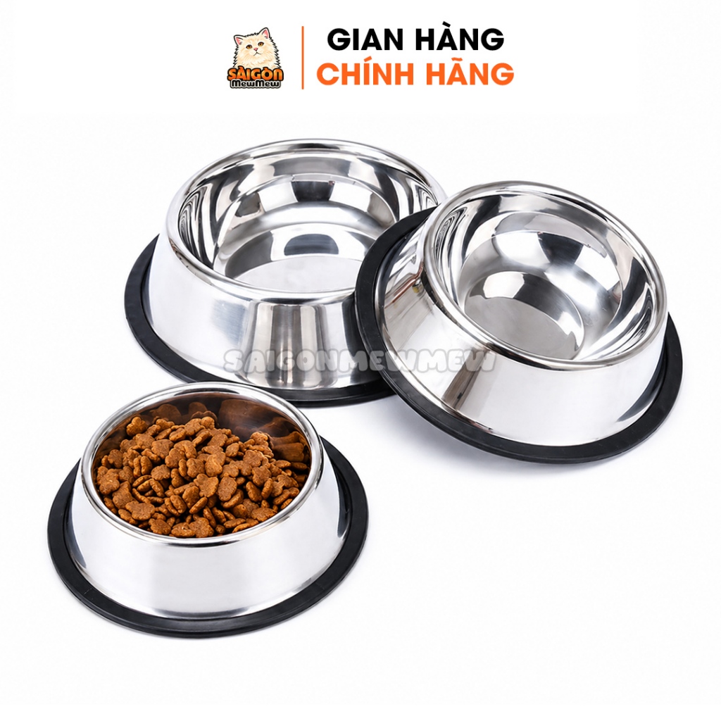Bát Ăn Inox Chống Trượt Cho Chó Mèo – Bền Đẹp, Không Gỉ, Dễ Vệ Sinh