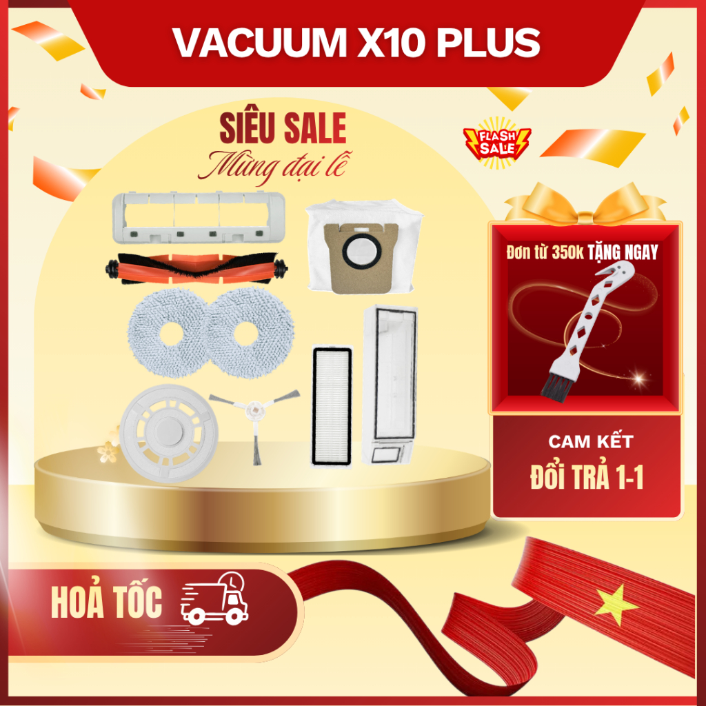 Phụ kiện robot hút bụi Vacuum X10 Plus (X10+) - Phụ kiện chất lượng cao thay thế cho robot hút bụi l