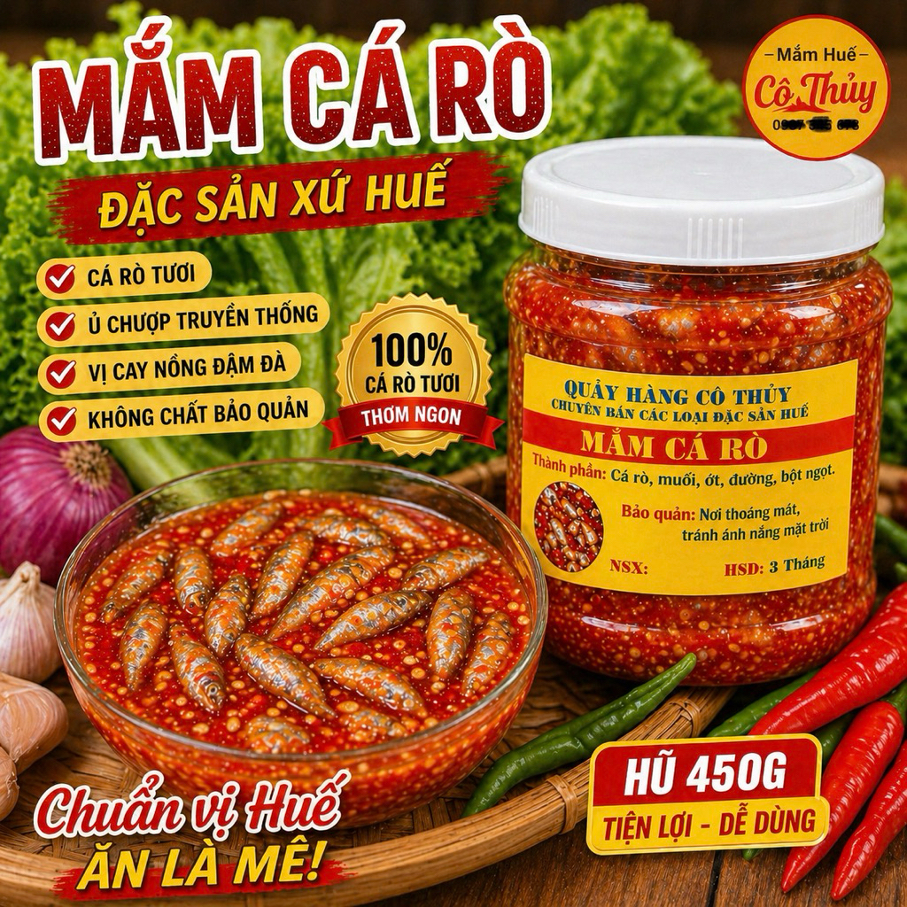 Mắm cá rò hũ 450g - MẮM HUẾ CÔ THUỶ