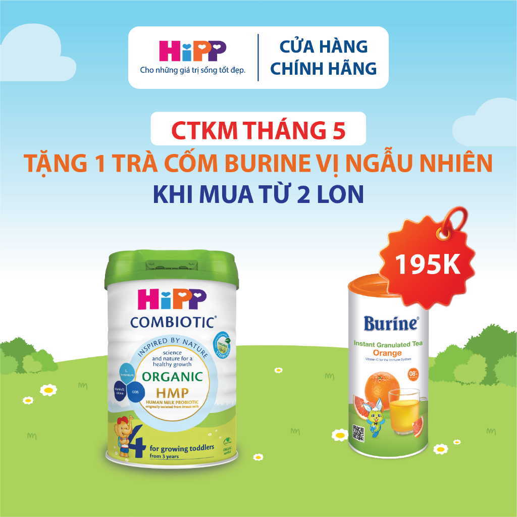 Sữa bột công thức HiPP 4 Organic Combiotic 800g dành cho trẻ từ 3 tuổi (1 Lon)