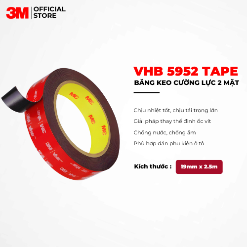 Băng Keo Cường Lực Hai Mặt 3M VHB 5952 Siêu Bám Dính