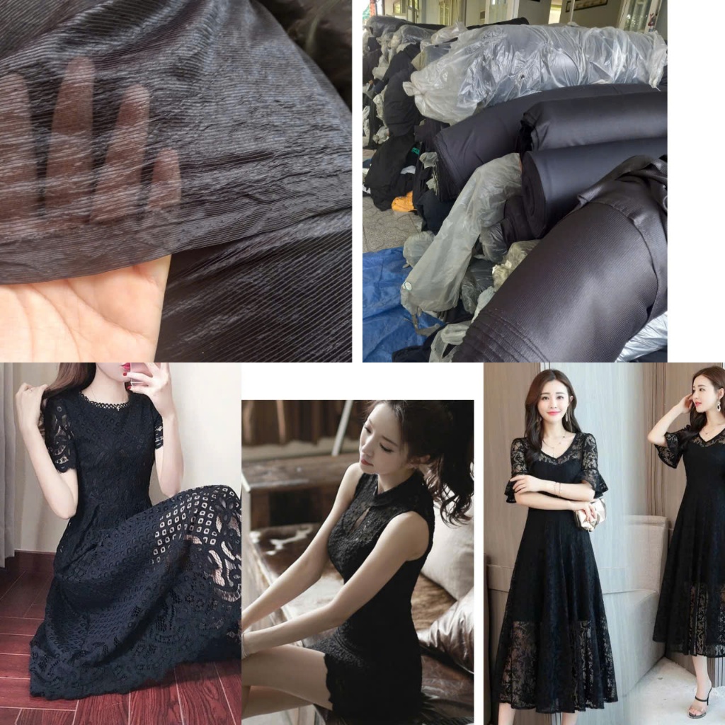 Vải lót đen, vải lót trong đầm váy áo, vải đen lót mỏng cho đồ ren, voan, lụa mỏng cần lót trong - v