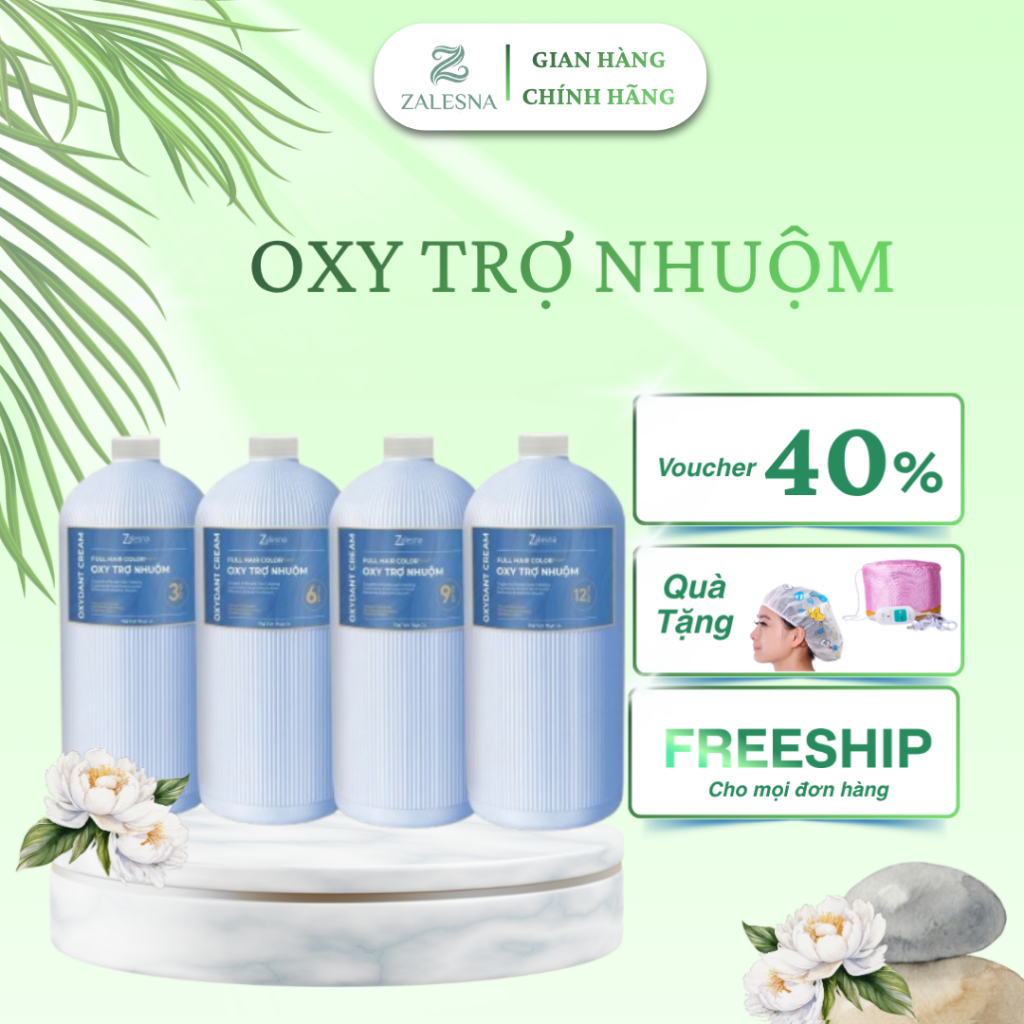 Oxy Zalesna Hương Bạc Hà ( Chai Màu Xanh ) Hỗ Trợ Nhuộm Tóc, Tẩy Tóc, Dung Tích 2000ml