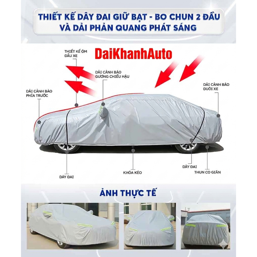 Bạt Phủ Ô Tô Oxford Cao Cấp Chống Nắng Mưa, Cách Nhiệt Đủ Size 2M, 2XL, 3M, 3XL, 3XXL, YM, YXXL.