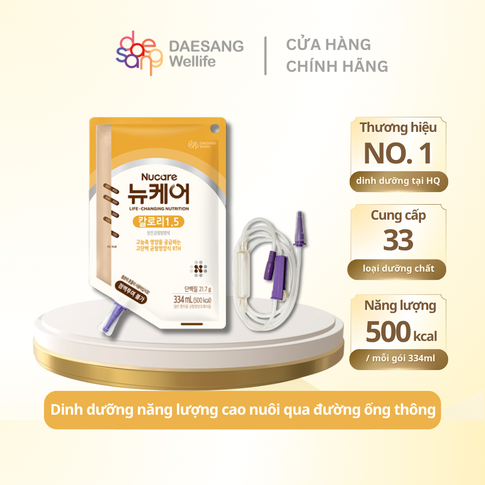Sữa sonde Nucare 1.5 Kcal (nuôi qua đường ống thông) 334ml (500 kcal) Daesang Wellife Hàn Quốc