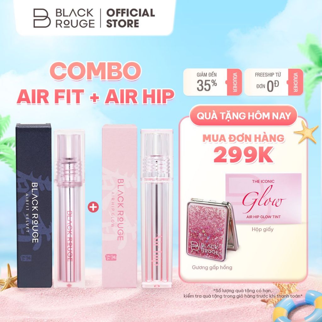 [COMBO BEST SELLER] Son Air Fit Velvet Lite + Son  Air Hip Glow Tint Back Rouge