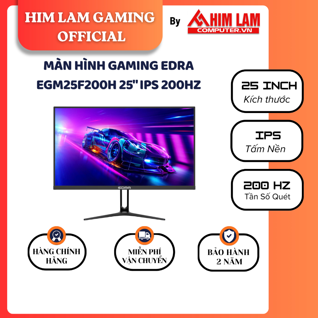Màn Hình Chuyên Gaming EDRA EGM25F200H 25" IPS 200Hz Bảo Hành 24 Tháng Chính Hãng