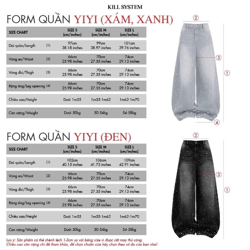 Quần jean đính đá lấp lánh 2 mặt YIYI - 𝐊𝐈𝐋𝐋 𝐒𝐘𝐒𝐓𝐄𝐌 | BigBuy360 - bigbuy360.vn