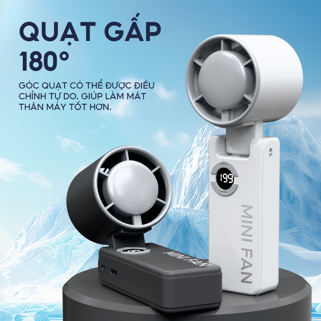 Yodevoe S22 Quạt cầm tay 199 cấp độ có thể điều chỉnh siêu năng lượng gió quạt tích điện mini Bốn màu quạt mini | BigBuy360 - bigbuy360.vn