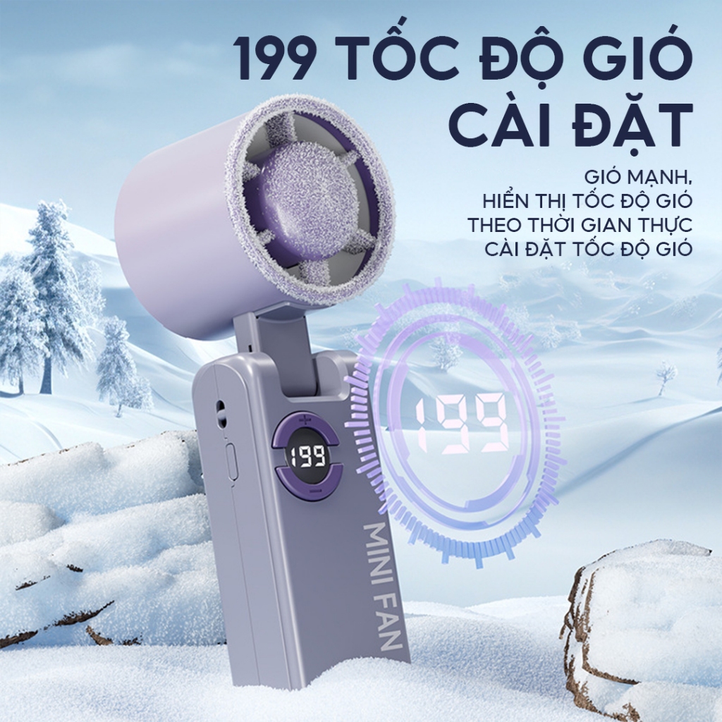 Yodevoe S22 Quạt cầm tay 199 cấp độ có thể điều chỉnh siêu năng lượng gió quạt tích điện mini Bốn màu quạt mini | BigBuy360 - bigbuy360.vn