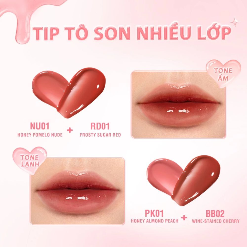 Ảnh 3 của Son PINKFLASH #MyGlossyLips Watery Glow dưỡng ẩm, làm đẹp diện mạo, ngọt ngào và rạng rỡ.