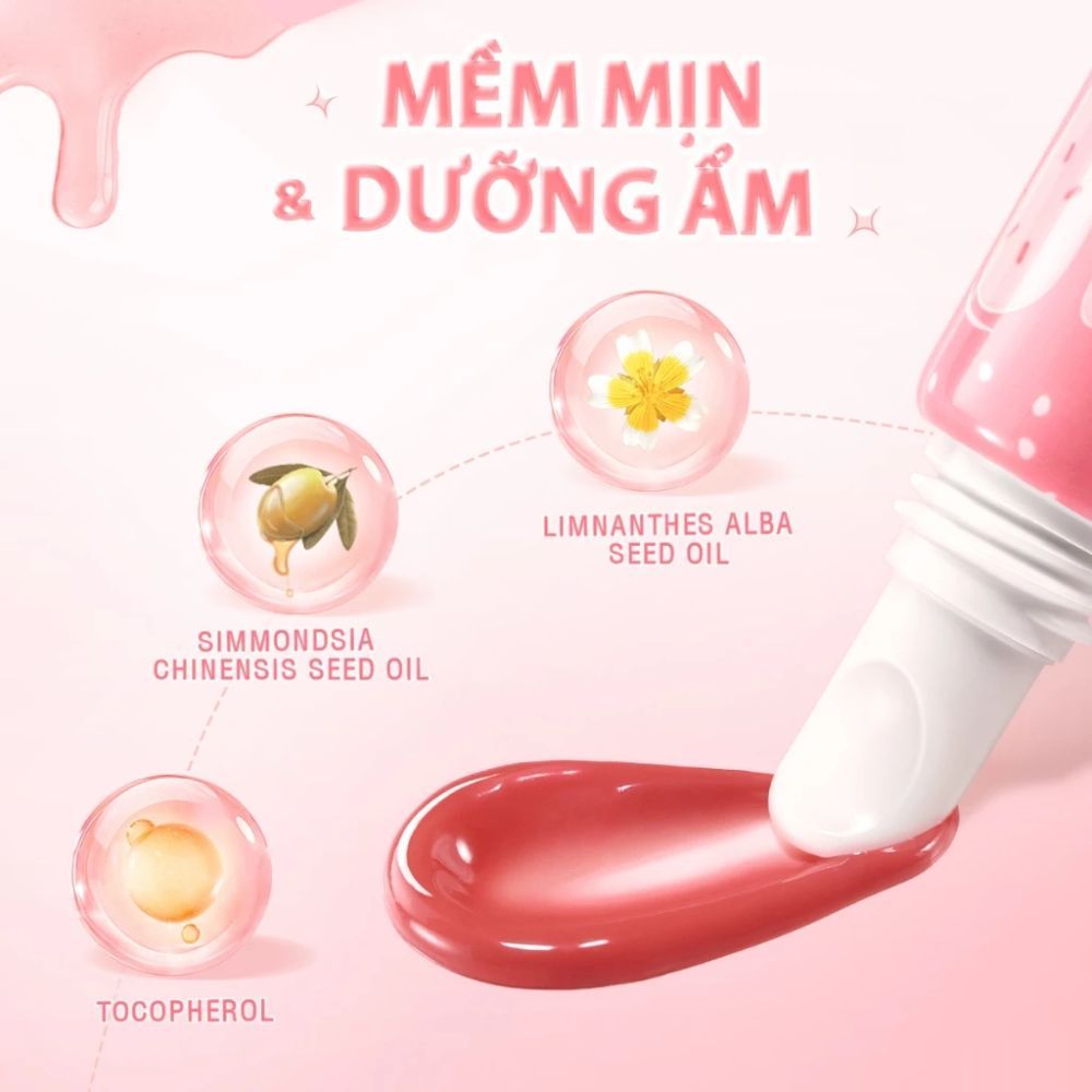 Ảnh 6 của Son PINKFLASH #MyGlossyLips Watery Glow dưỡng ẩm, làm đẹp diện mạo, ngọt ngào và rạng rỡ.