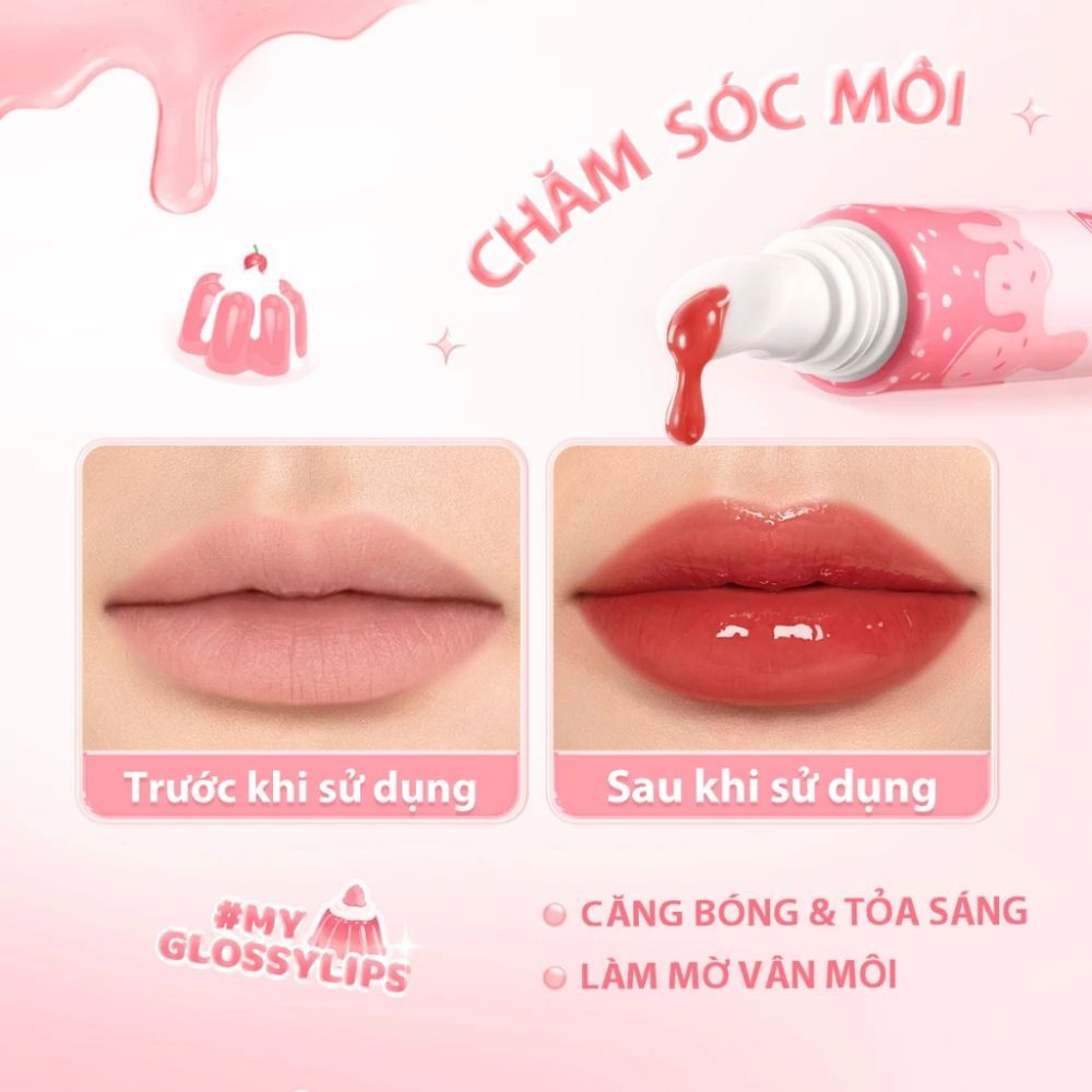 Ảnh 2 của Son PINKFLASH #MyGlossyLips Watery Glow dưỡng ẩm, làm đẹp diện mạo, ngọt ngào và rạng rỡ.