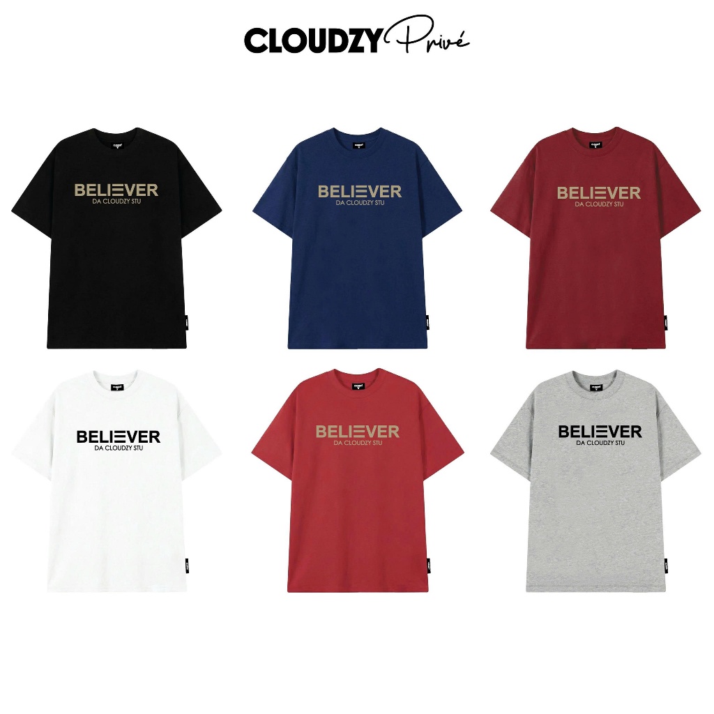 [NEW] Áo Thun Oversize BELIEVER Cloudzy Studio Premium 100% Cotton 250gsm, Áo Phông Nam Nữ