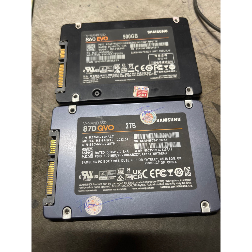 Ssd samsung 500Gb 2000Gb tháo server sức khoẻ thấp vẫn chạy oke