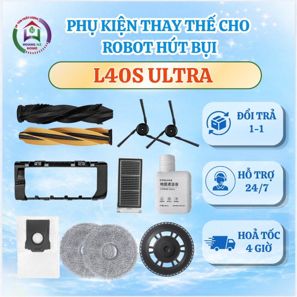 Phụ kiện thay thế robot hút bụi Dreame L40S Ultra - Phụ kiện thay thế tương thích cho robot Dreame L