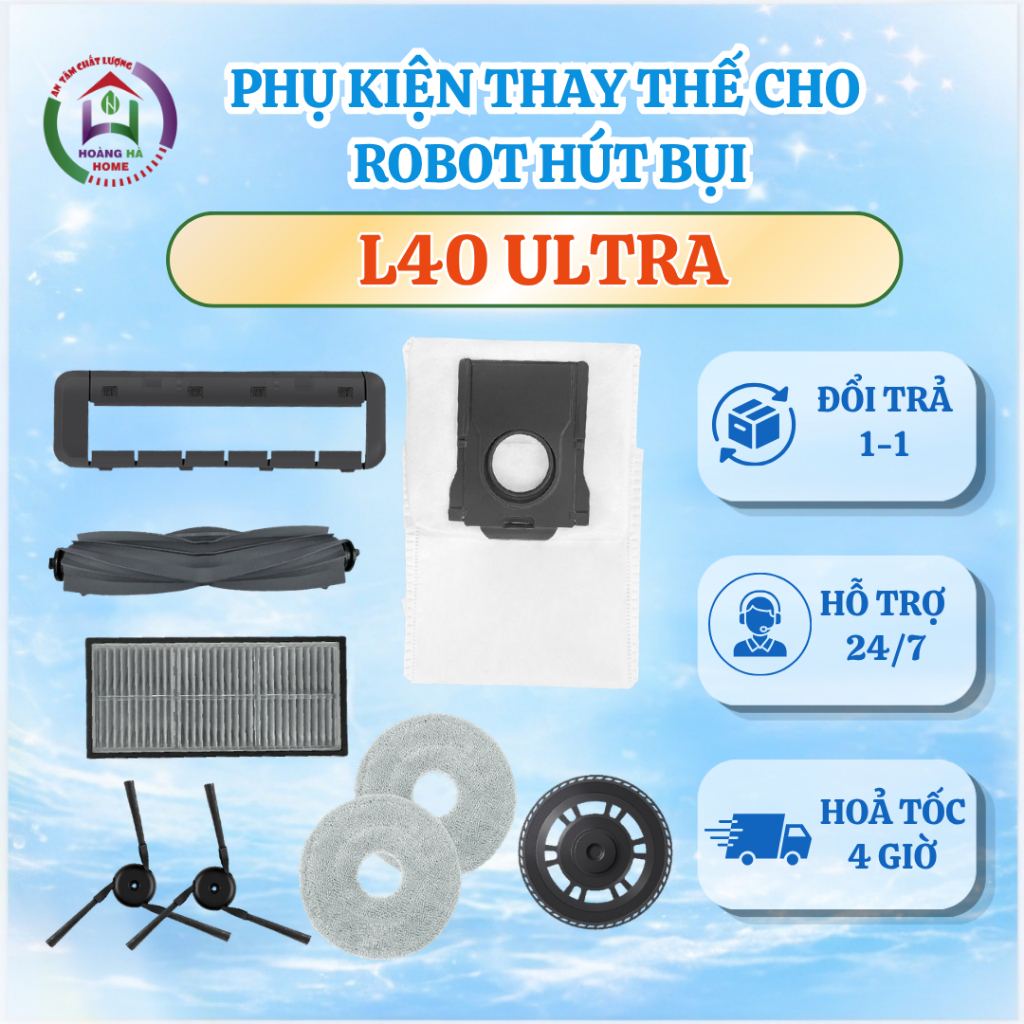 Phụ kiện tương thích cho máy Robot Hút Bụi Dreame L40 Ultra - Phụ kiện thay thế cho robot hút bui Dr