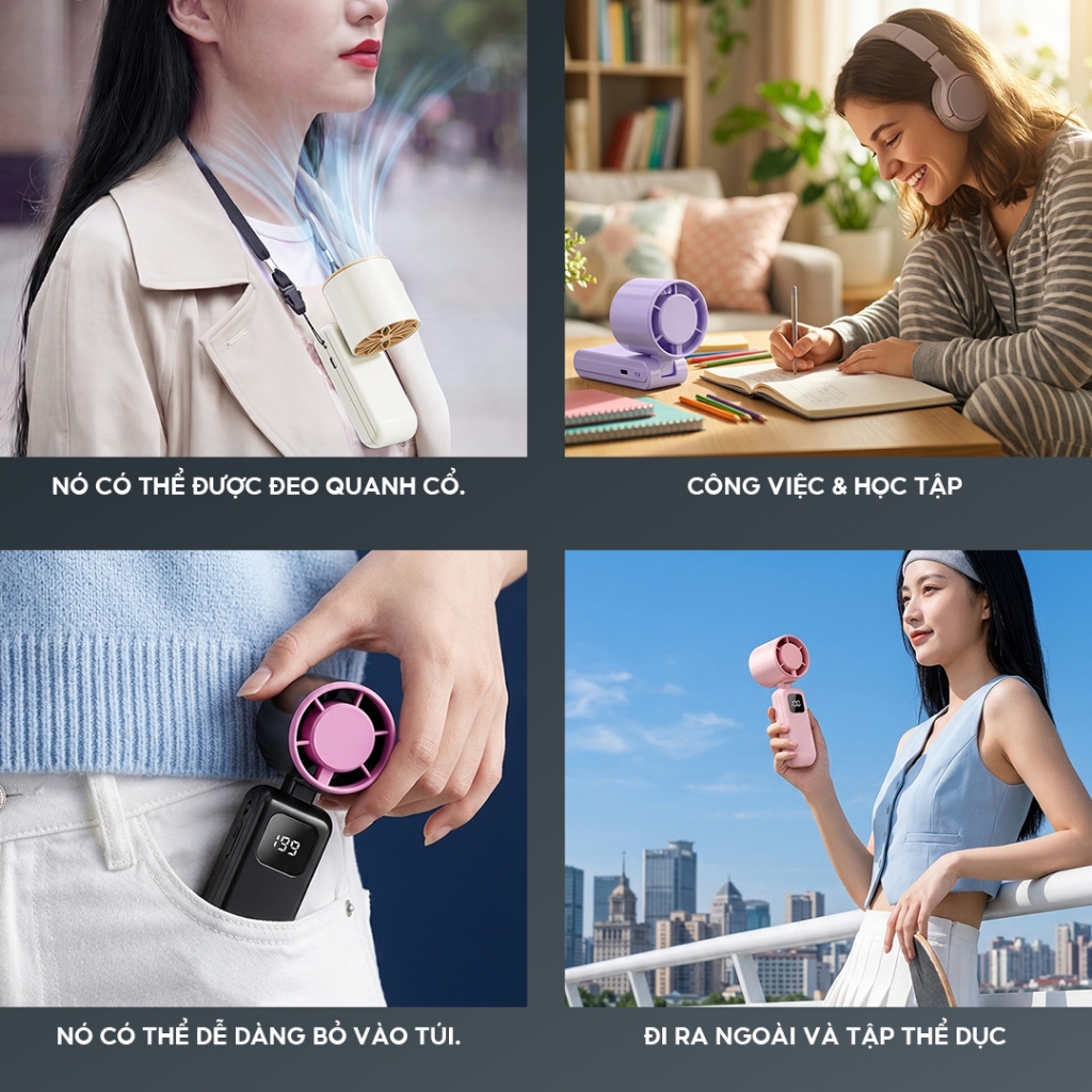 Yodevoe S23 Quạt mini cầm tay tích điện 199 cấp độ, quạt Turbo 2000mah có thể sạc lại, không ồn làm mát phù hợp ngoài tr | BigBuy360 - bigbuy360.vn