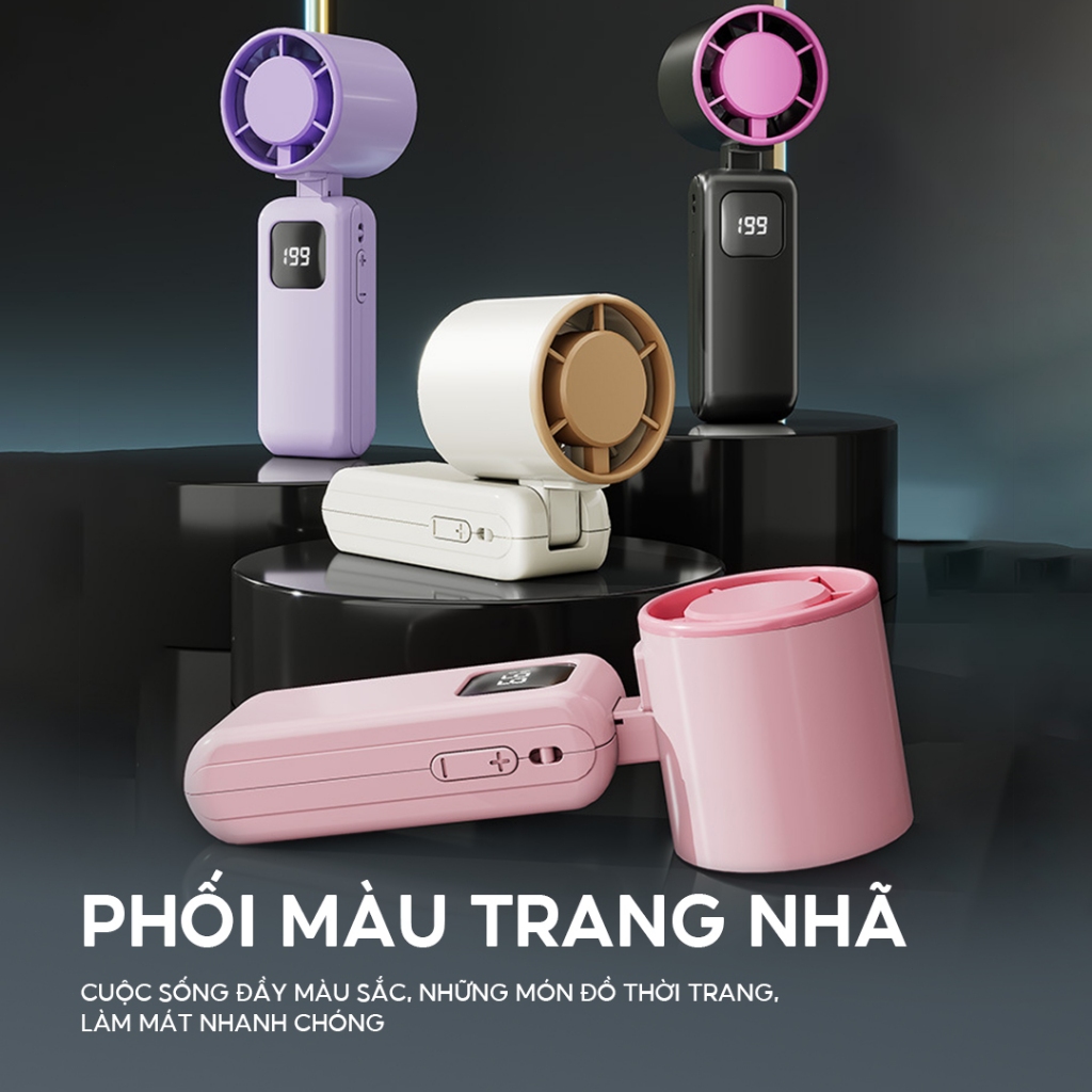 Yodevoe S23 Quạt mini cầm tay tích điện 199 cấp độ, quạt Turbo 2000mah có thể sạc lại, không ồn làm mát phù hợp ngoài tr | BigBuy360 - bigbuy360.vn