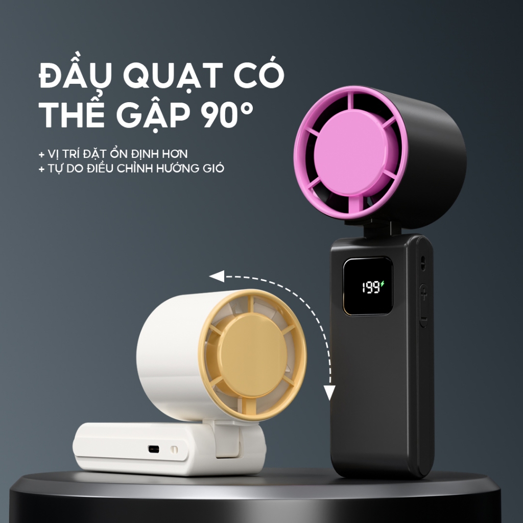 Yodevoe S23 Quạt mini cầm tay tích điện 199 cấp độ, quạt Turbo 2000mah có thể sạc lại, không ồn làm mát phù hợp ngoài tr | BigBuy360 - bigbuy360.vn