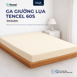 Ga giường kích thước 1m4x2m Lụa Tencel 60s Mướt Home cao cấp trơn màu, drap bo chun, mềm, mịn, thoáng mát