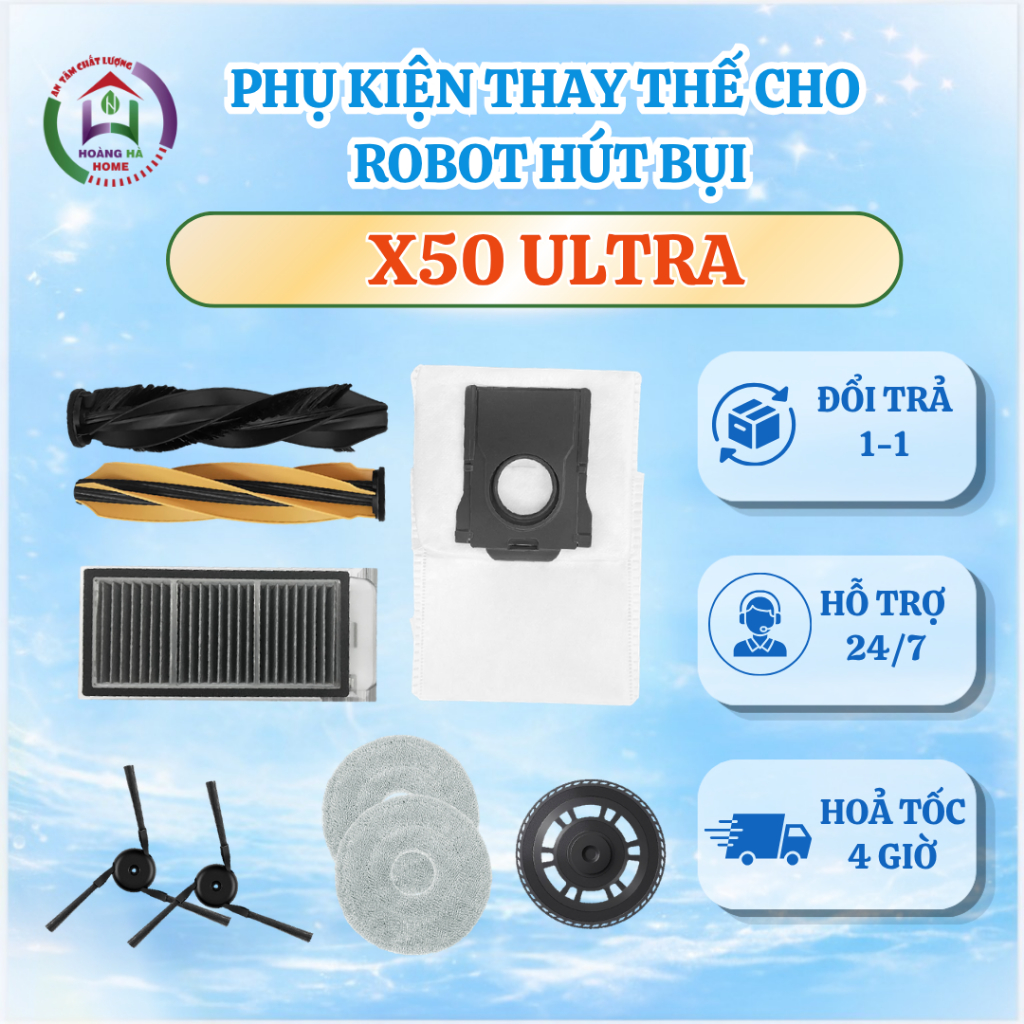 Phụ kiện thay thế cho dòng Dreame X50 Ultra - Phụ kiện robot hút bụi tương thích cho Dreame X50 Ultr