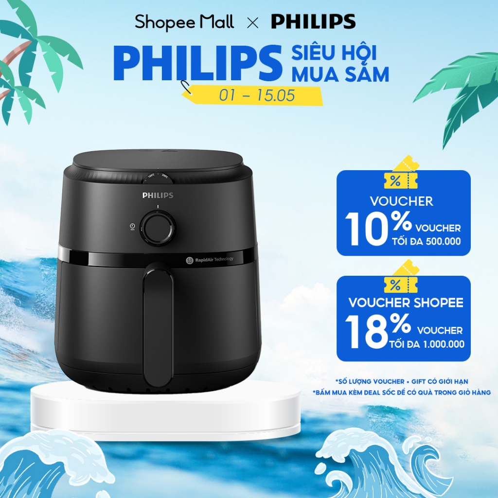 Nồi chiên không dầu Philips NA120/00 series 1000 4,2 lít- Hàng Chính Hãng